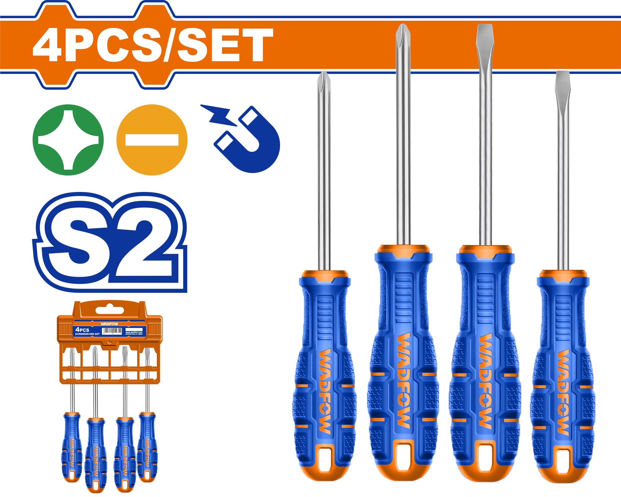 WSSA404.png Wadfow - 4 Piece Screwdriver Set - Image 1