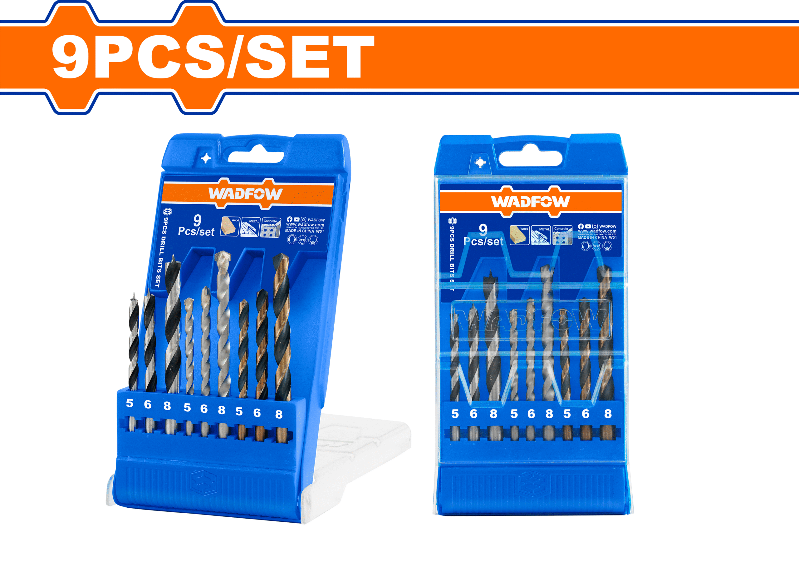 WTD6B01.png Wadfow - 9 Piece Drill Bits Set - Image 1