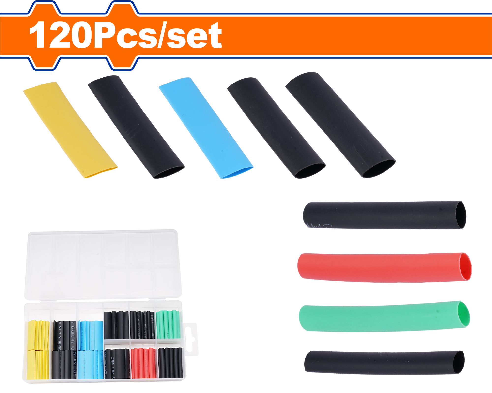 WUR1B01.png Wadfow - 120 Piece Heat Shrink Tubing Assortment - Image 1