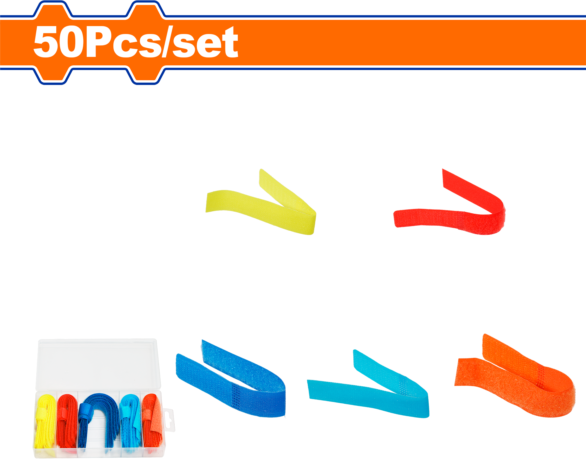 WVQ1B01.png Wadfow - 50 Piece Velcro Tape Kit - Image 1