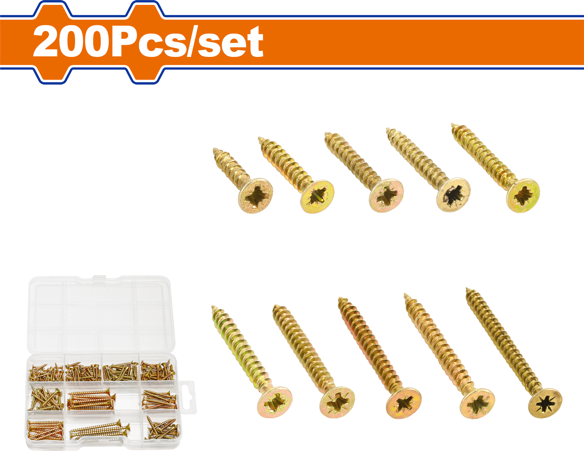 WXSCB03.png Wadfow - 200 Piece Chipboard Screw Kit - Image 1