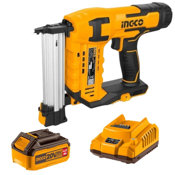 Ingco - Cordless Crown Stapler Nailer - 20V With Battery (4Ah) &Amp; Charger - Image 1