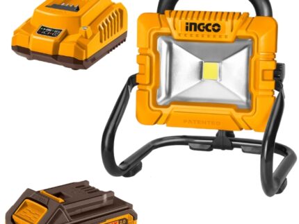 Ingco - Cordless Portable Work Lamp (1800L) with 2.0Ah Battery and Charger