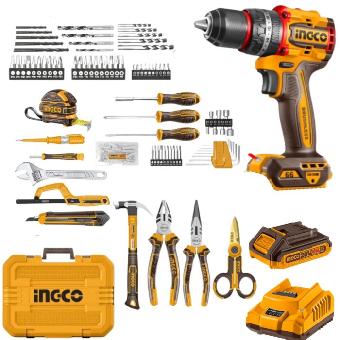 Ingco - Cordless Impact Drill With Hand Tools Set - 165 Piece - Image 1