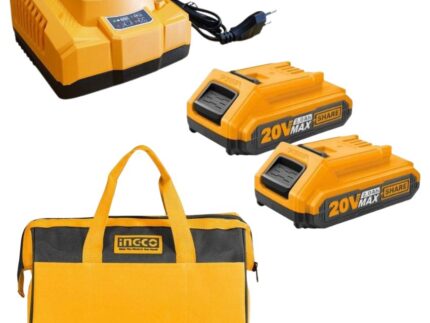 Ingco - Fast Intelligent Charger,2 x 2Ah Batteries & 33cm Tool Bag (Yellow)
