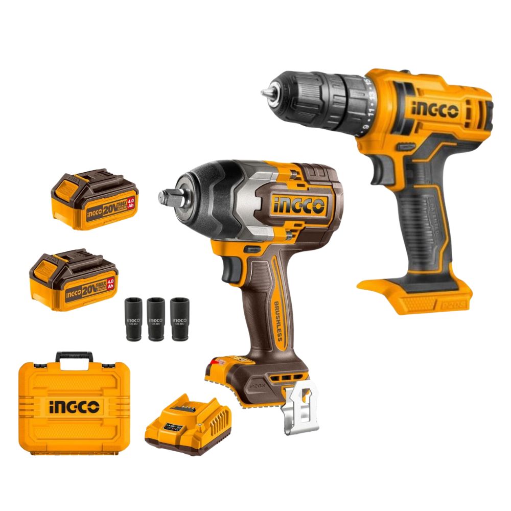96753490.jpg Ingco - Lithium-Ion Impact Wrench With Cordless Drill (20V) - Combo - Image 1