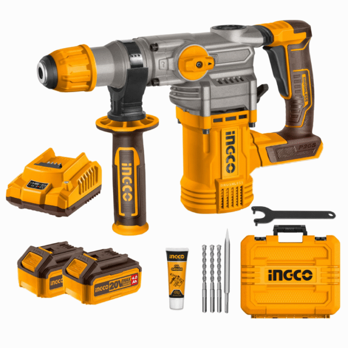Ingco - Cordless Brushless Rotary Hammer (Sds + 4.5J Impact) Kit Combo - Image 1