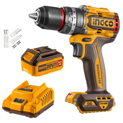 Ingco - Cordless Brushless Impact Drill with 4.0Ah Battery & Charger