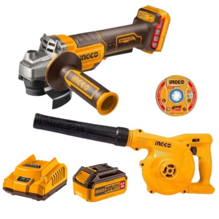 Ingco - Angle Grinder Incl 1 x 4Ah Battery & Charger With Cordless Blower