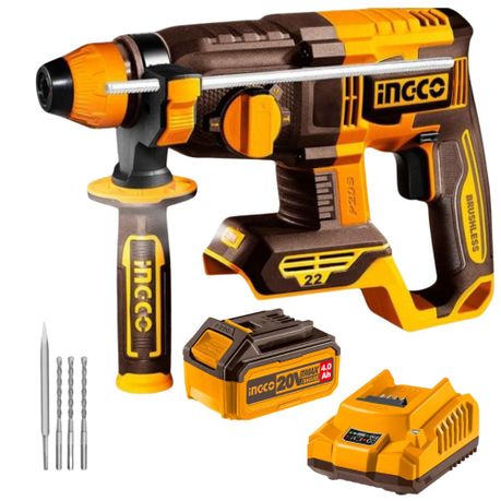 102769117.jpg Ingco - Cordless SDS Plus Rotary Hammer with 4.0Ah Battery & Charger - Image 1