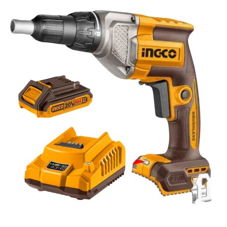 102773048.jpg Ingco - Cordless Drywall Screwdriver 6.35mm-1/4 with 2AH Battery & Charger - Image 1