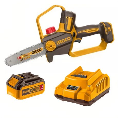 102776668-68.jpg INGCO - Cordless Brushless Chainsaw (200Mm) With 4.0Ah Battery & Charger - Image 1