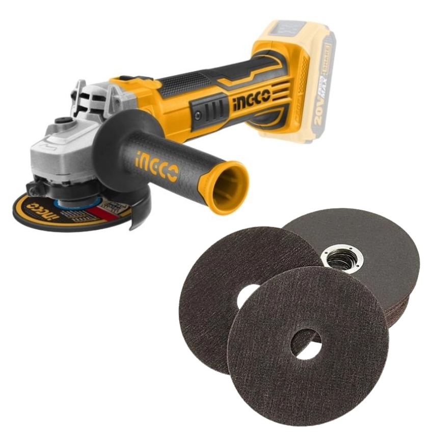 xr:d:DAFg_6NpXXU:67,j:45926489272,t:23042612 INGCO - Lithium-Ion Angle Grinder And Generic Cutting Discs X10 - Image 1